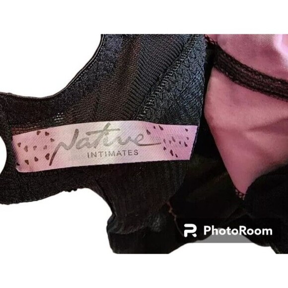 Native Intimates 36B Lace Bustier Black/Pink - Picture 7 of 8